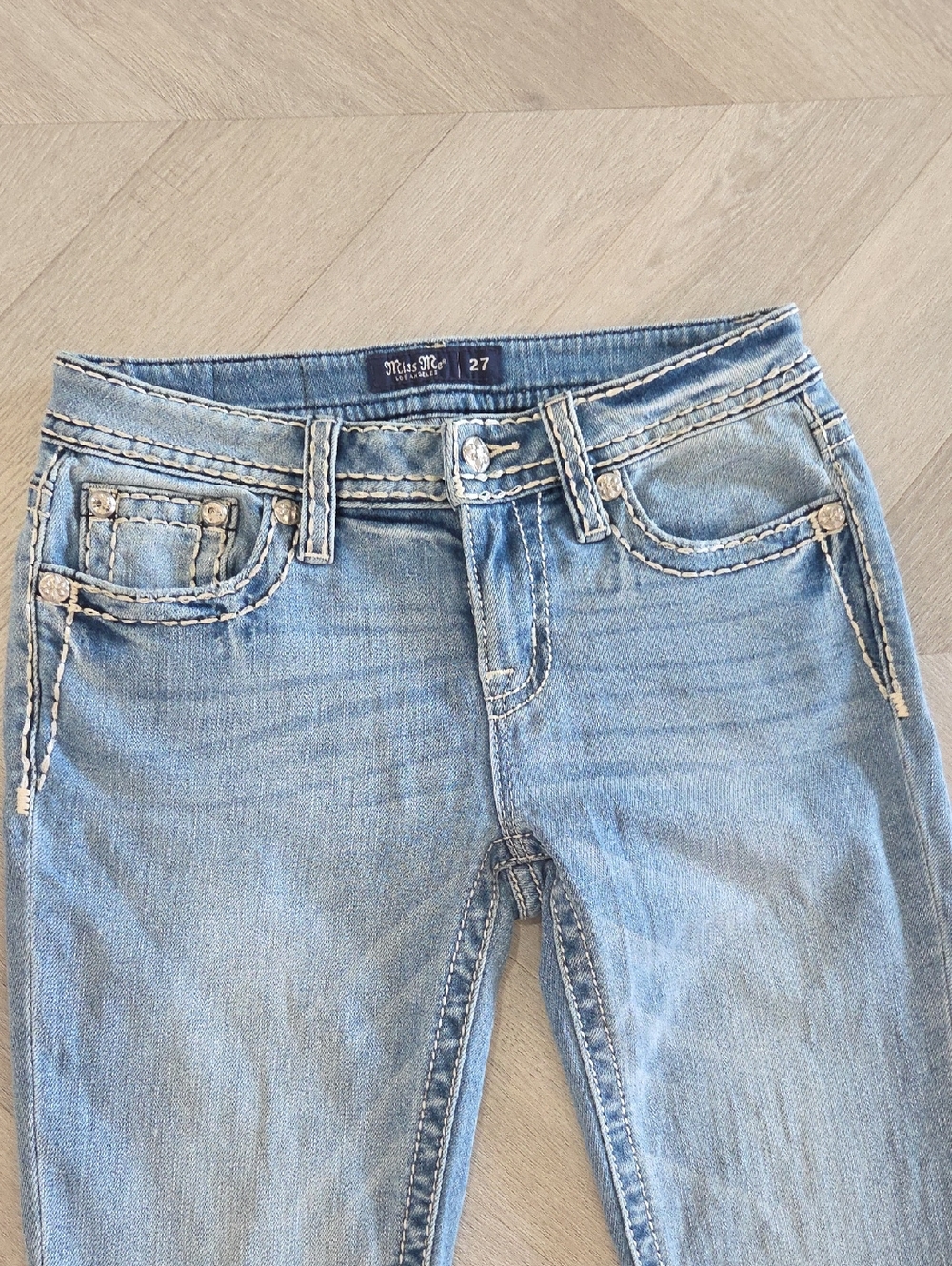 Miss Me Mid Rise, Straight Leg Jeans Size 27x33 - Picture 2 of 6